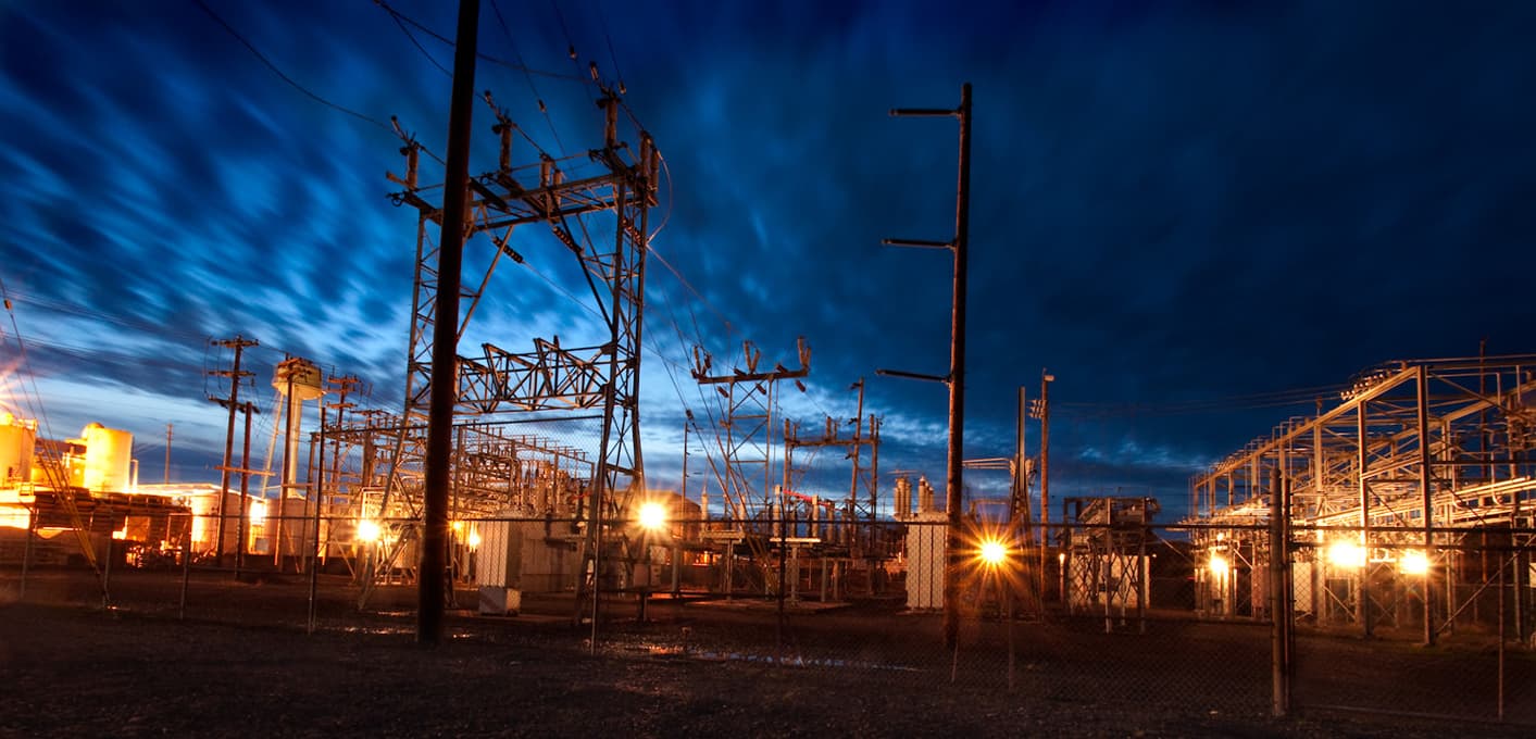 Electrical substation with power transformers